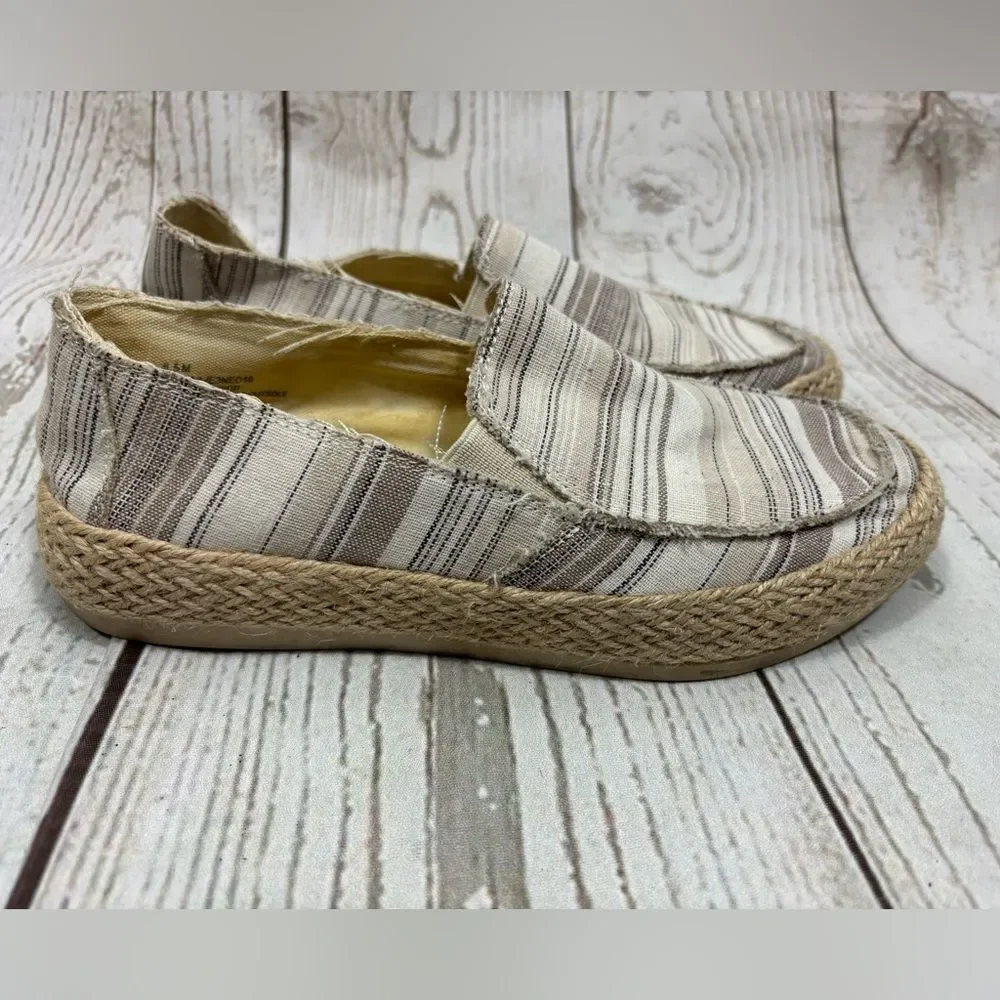 Espirit Women's Noella Espadrille Slip On Taupe Canvas Flats Size 6.5